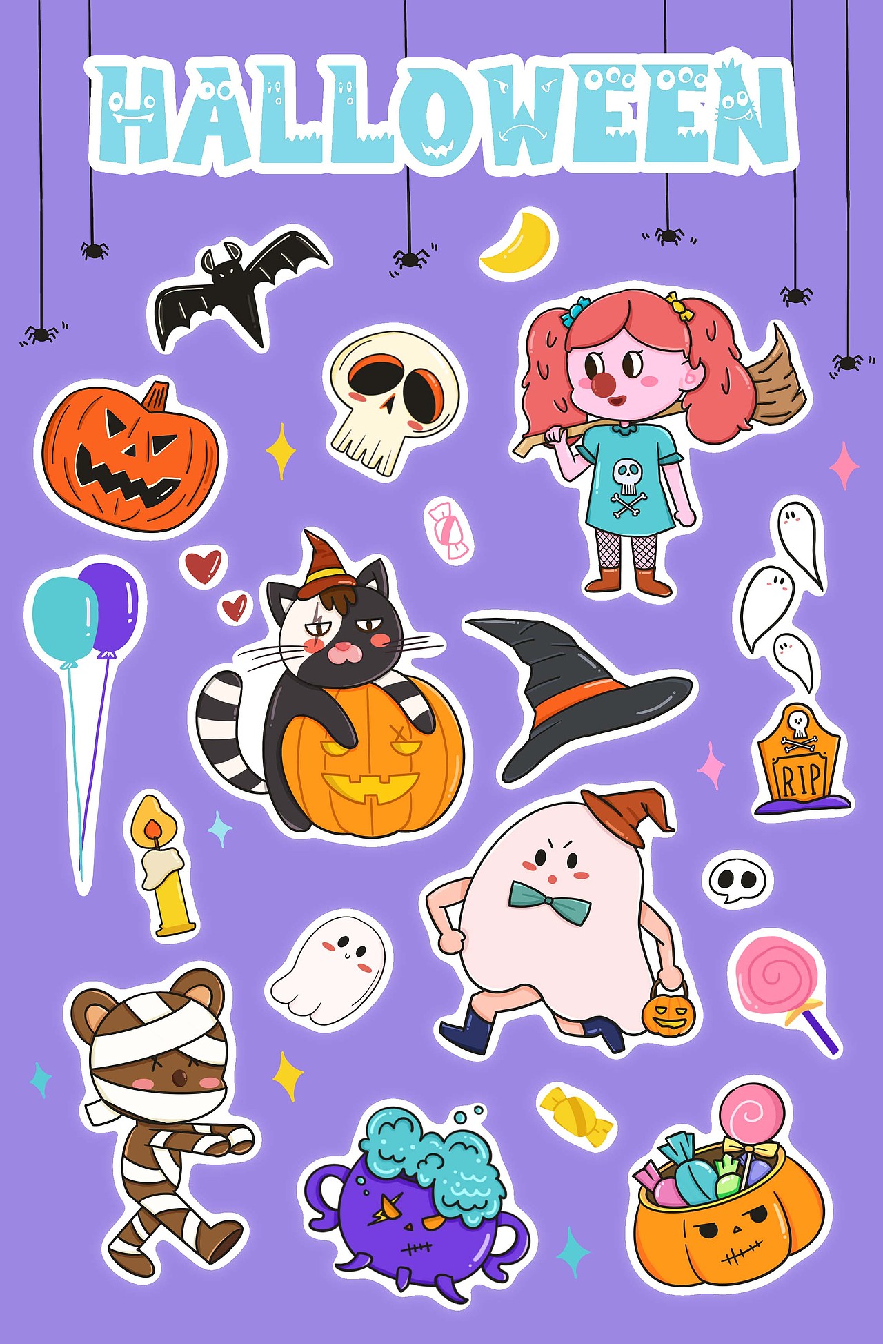可爱万圣节🎃圣诞节🎄贴纸（图ZMzUyMzA1MTg4） - 商业插画 - 站酷设计师咸魚落雁原创素材 - 站酷ZCOOL