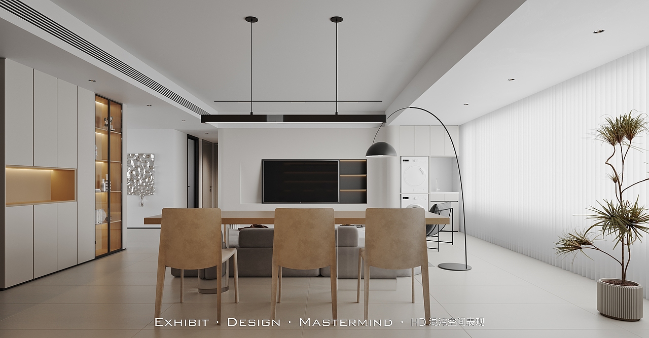 现代 极简风 平层客餐厅 X 混沌空间表现