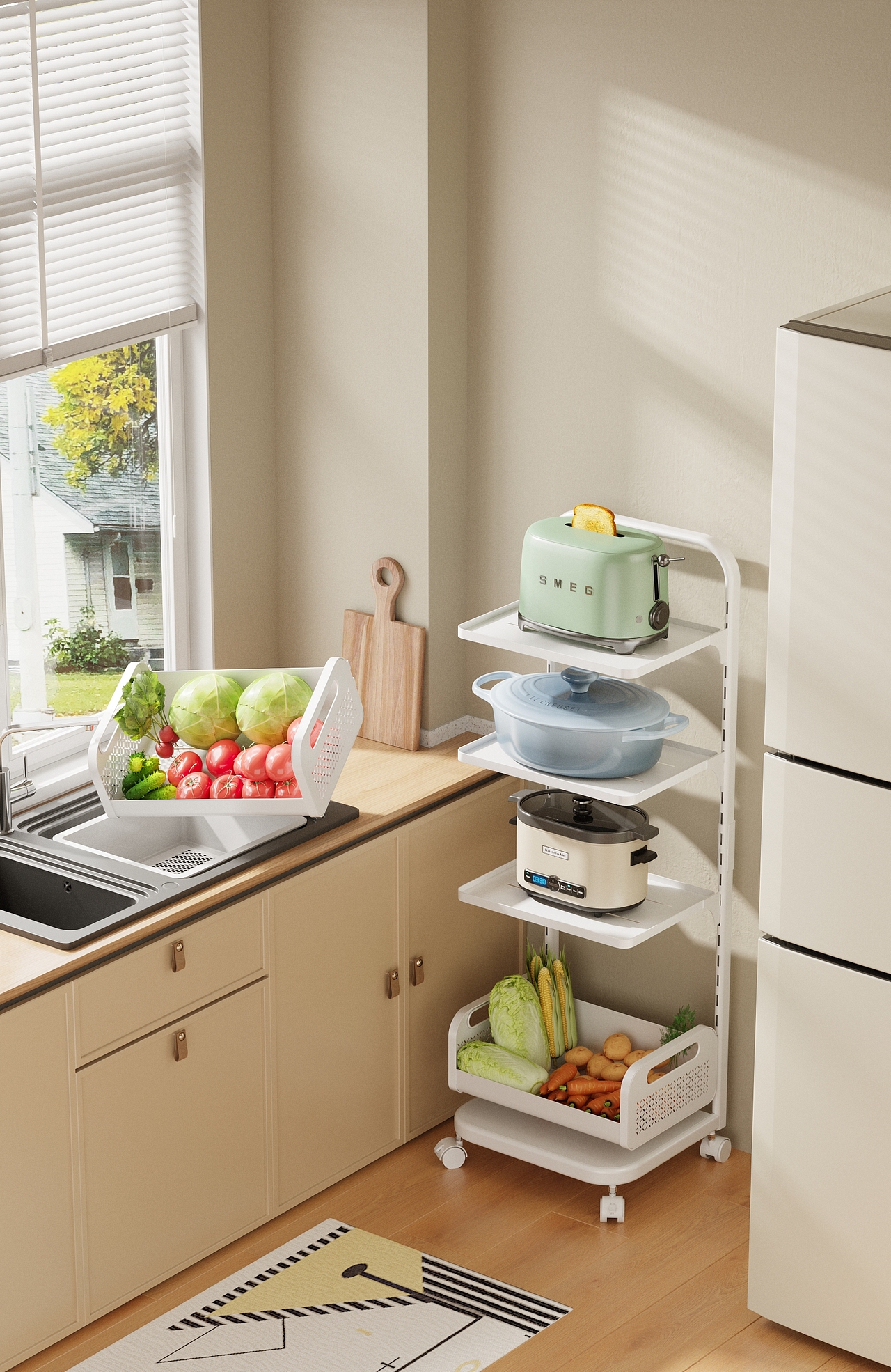 多功能置物架产品渲染（图ZMzI3NTIzODA4） - 产品 - 站酷设计师饺子要蘸醋原创素材 - 站酷ZCOOL