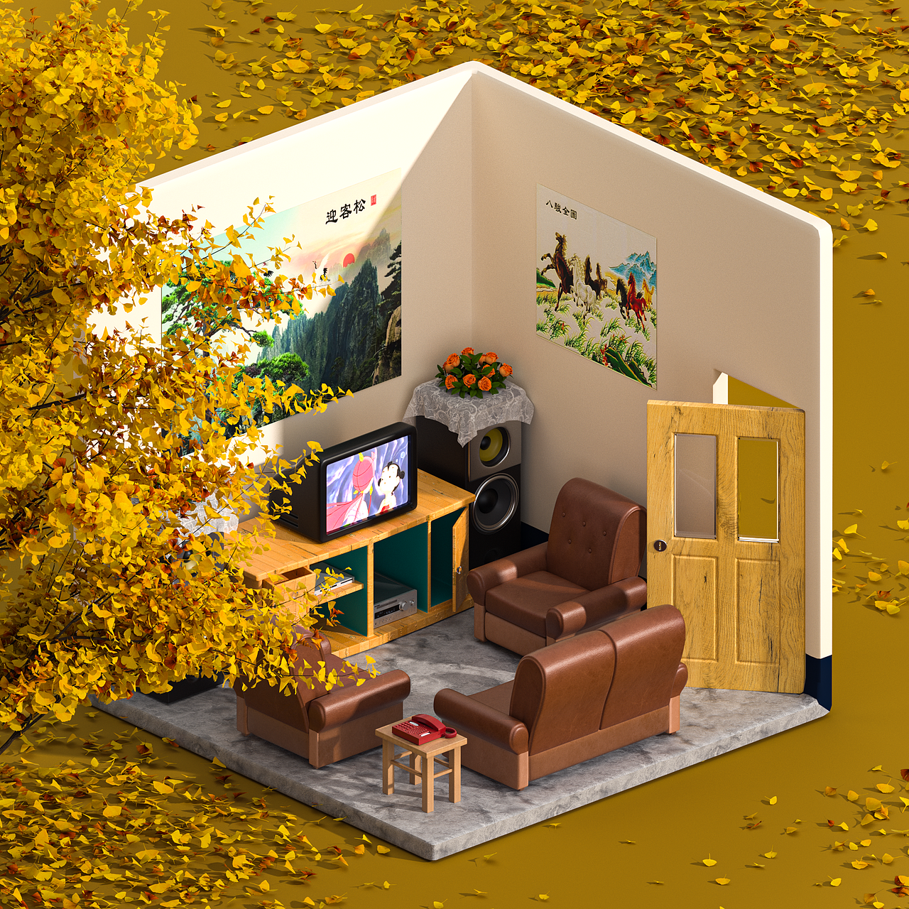 记忆中家的模样（图ZMzIyODU0MjQw） - 场景 - 站酷设计师棒人間原创素材 - 站酷ZCOOL