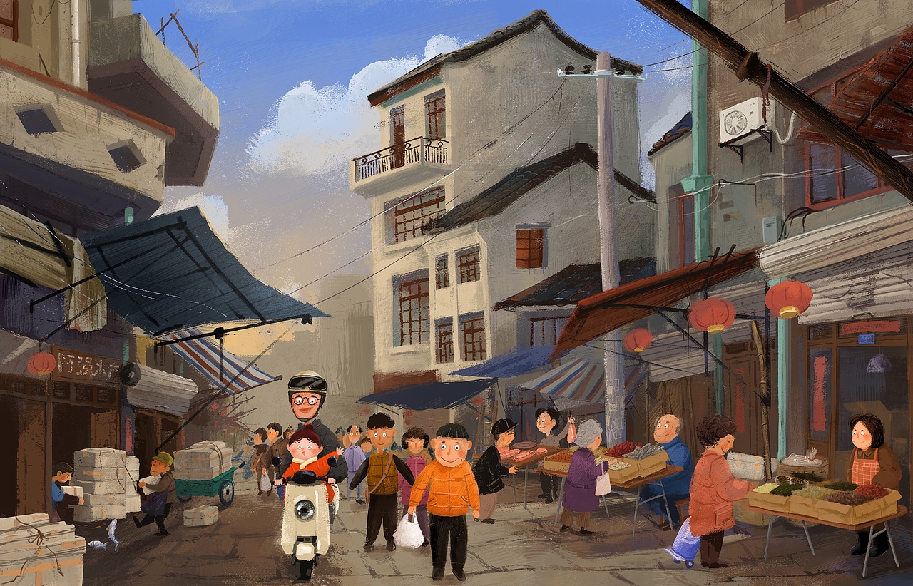 记忆里的老街（图ZMzYwNTcxNjc2） - 创作习作 - 站酷设计师程小新原创素材 - 站酷ZCOOL