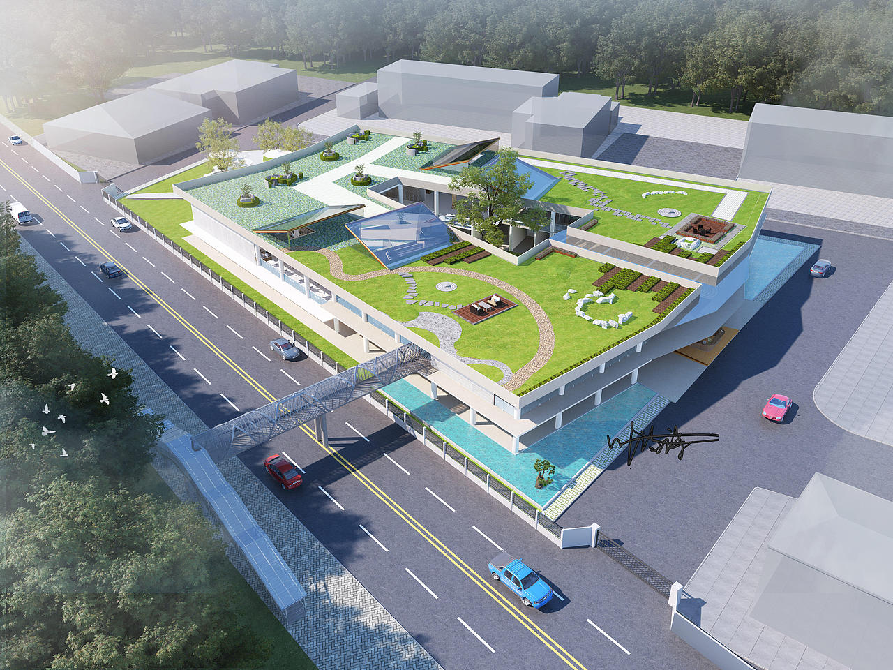 室外效果图|广场设计（图ZMzU5NDc3NDUy） - 建筑设计 - 站酷设计师诗诗小仙女原创素材 - 站酷ZCOOL