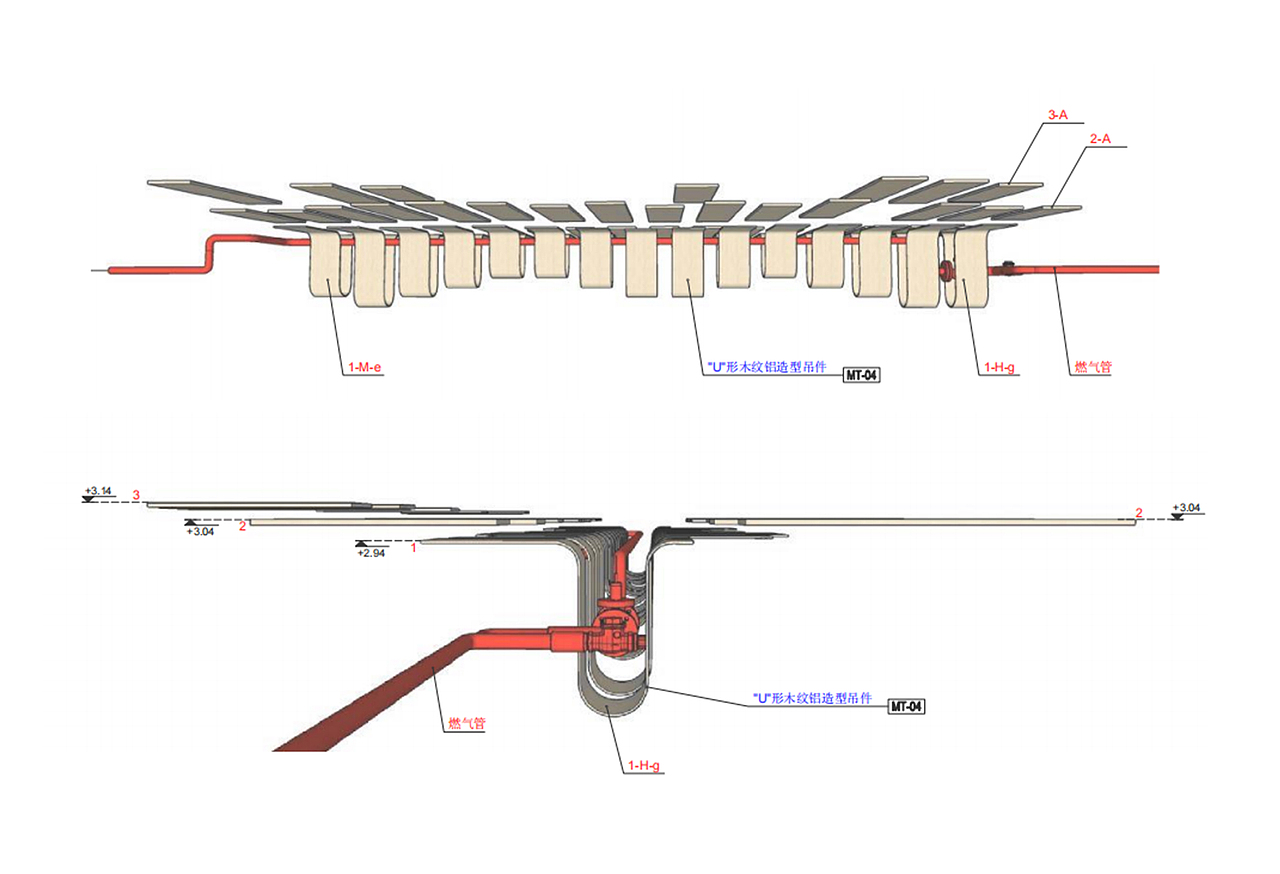 天然气管的包装方案,即弱化了影响也创造出造型特性。