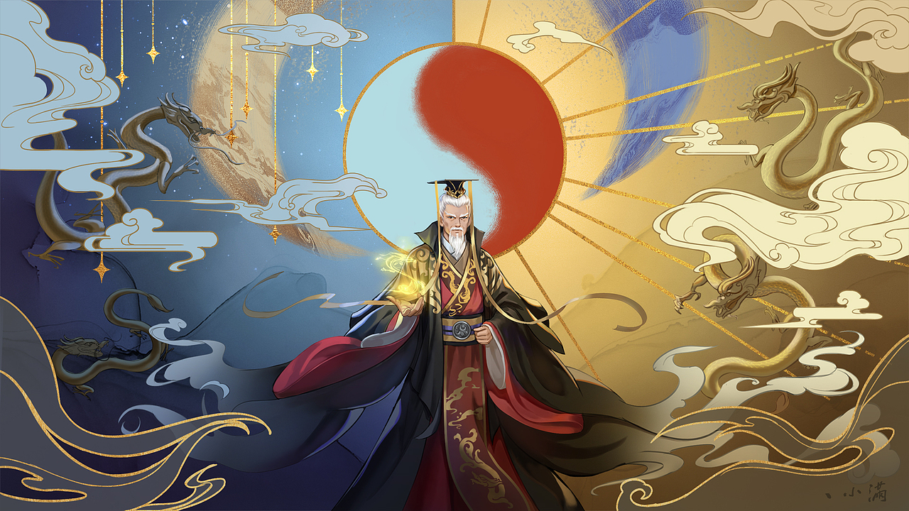 【乾】【坤】（图ZMzM3NTI5NzIw） - 艺术插画 - 站酷设计师丶小满原创素材 - 站酷ZCOOL