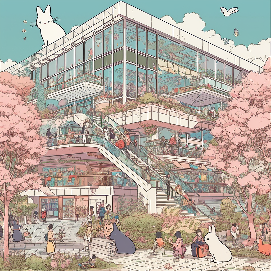 萌生万物---购物中心插画（图ZMzM3NzkyNjM2） - 海报 - 站酷设计师夜盗沙井盖原创素材 - 站酷ZCOOL