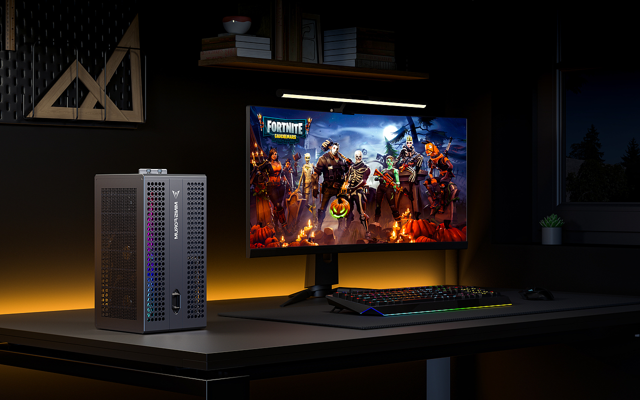 巴掌大的电脑 产品渲染