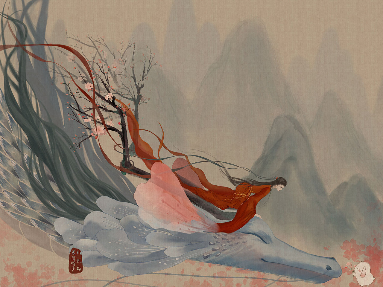 【國(guó)風(fēng)插畫(huà)｜花龍.何時(shí)春不晚】我便到了真江南（圖ZMjk4Nzc5MDI4） - 創(chuàng)作習(xí)作 - 站酷設(shè)計(jì)師小趴噠虛度時(shí)光原創(chuàng)素材 - 站酷ZCOOL