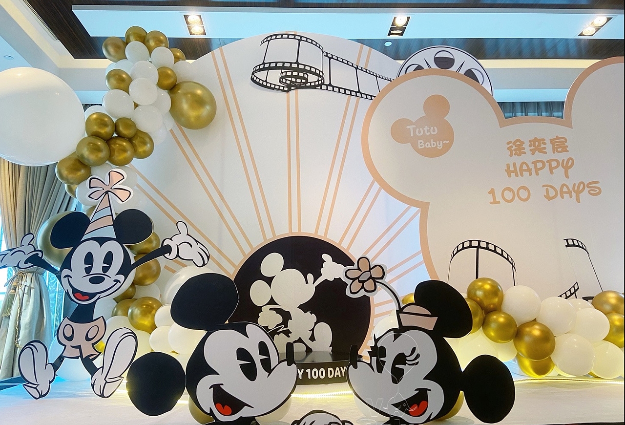 米老鼠日派对活动kt板背景气球材料包
