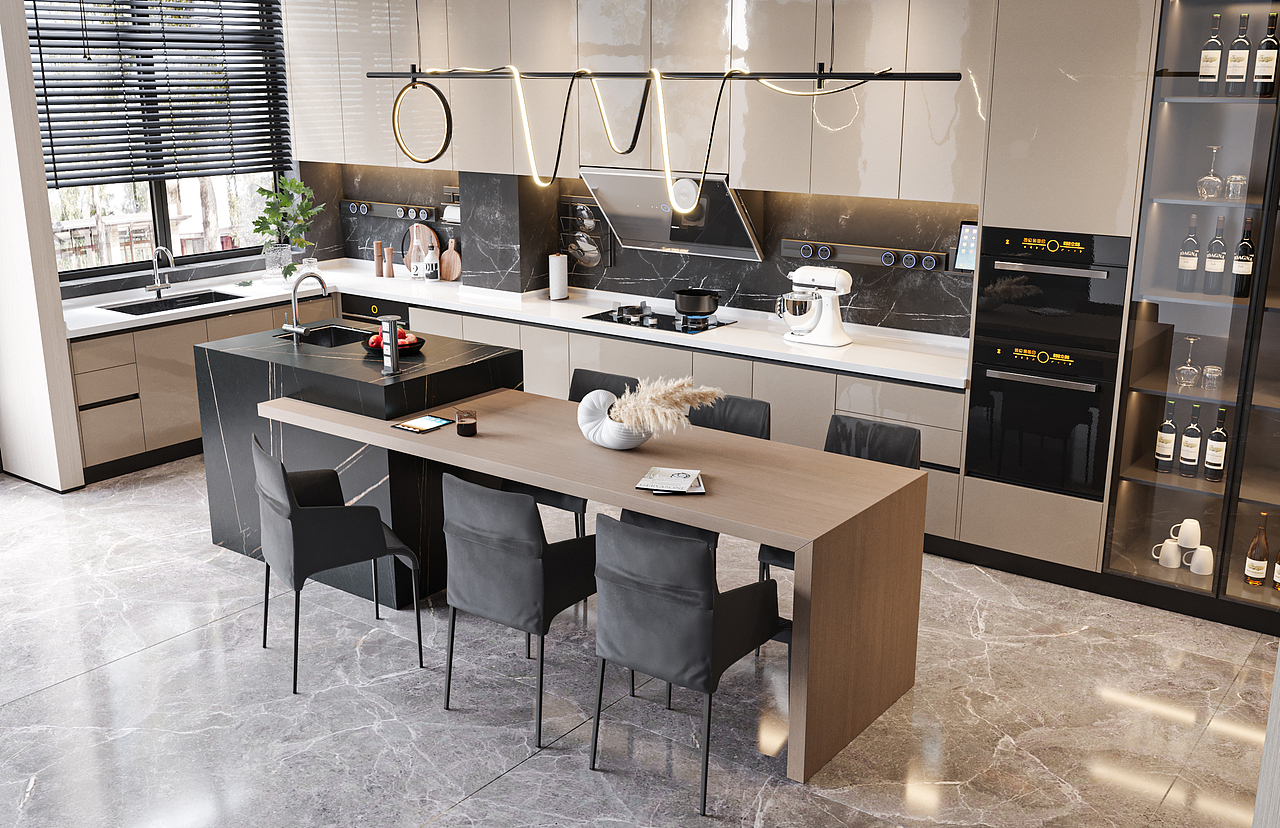 櫥柜效果圖（圖ZMzEyMTY0NjY4） - 家裝設(shè)計 - 站酷設(shè)計師做柜子的板子原創(chuàng)素材 - 站酷ZCOOL