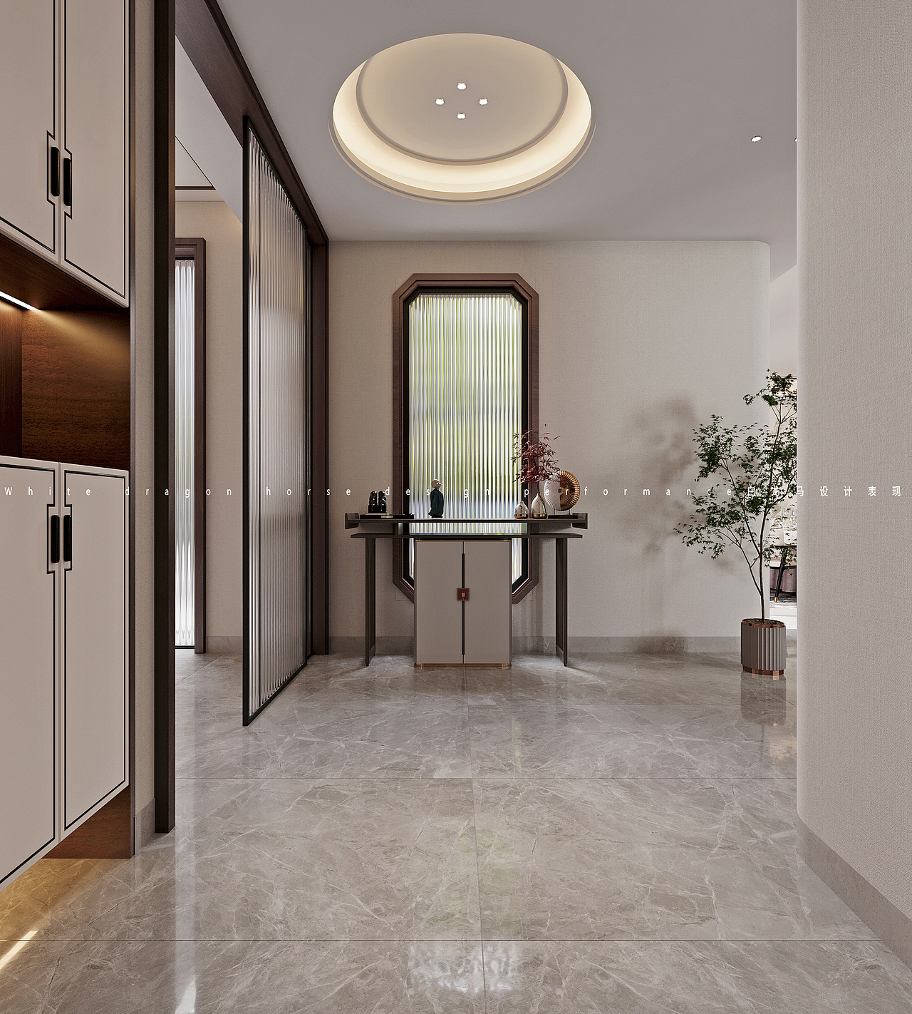 新中式别墅——白龙马效果图