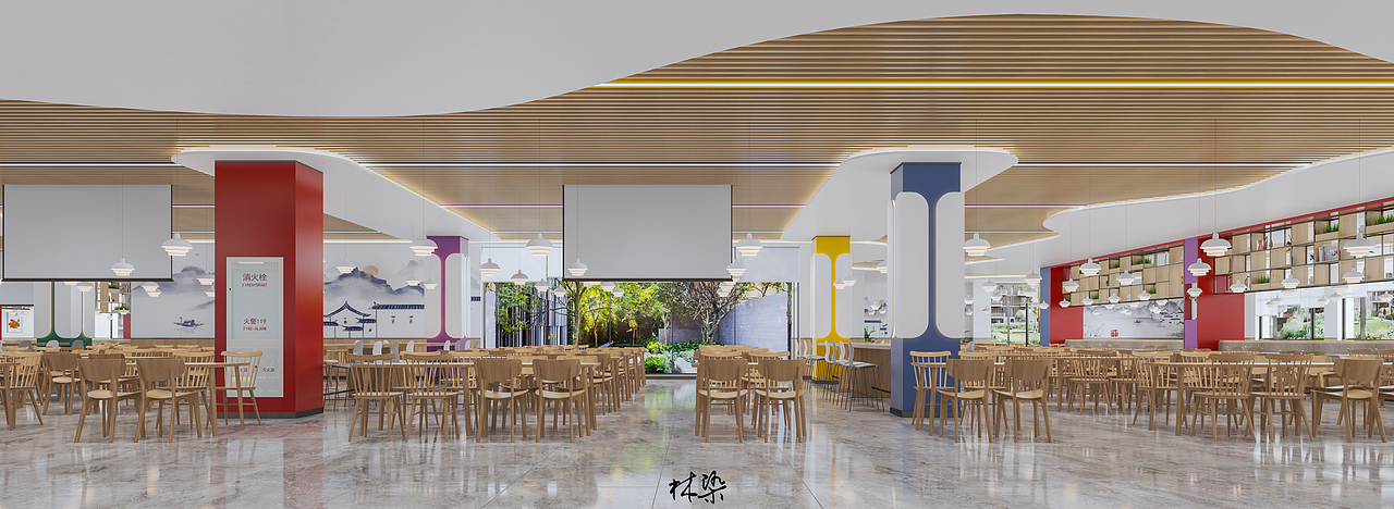 食堂 / 快乐干饭人的天堂（图ZMzAxMTU0NTY4） - 酒店餐饮设计 - 站酷设计师林染室内外设计师原创素材 - 站酷ZCOOL