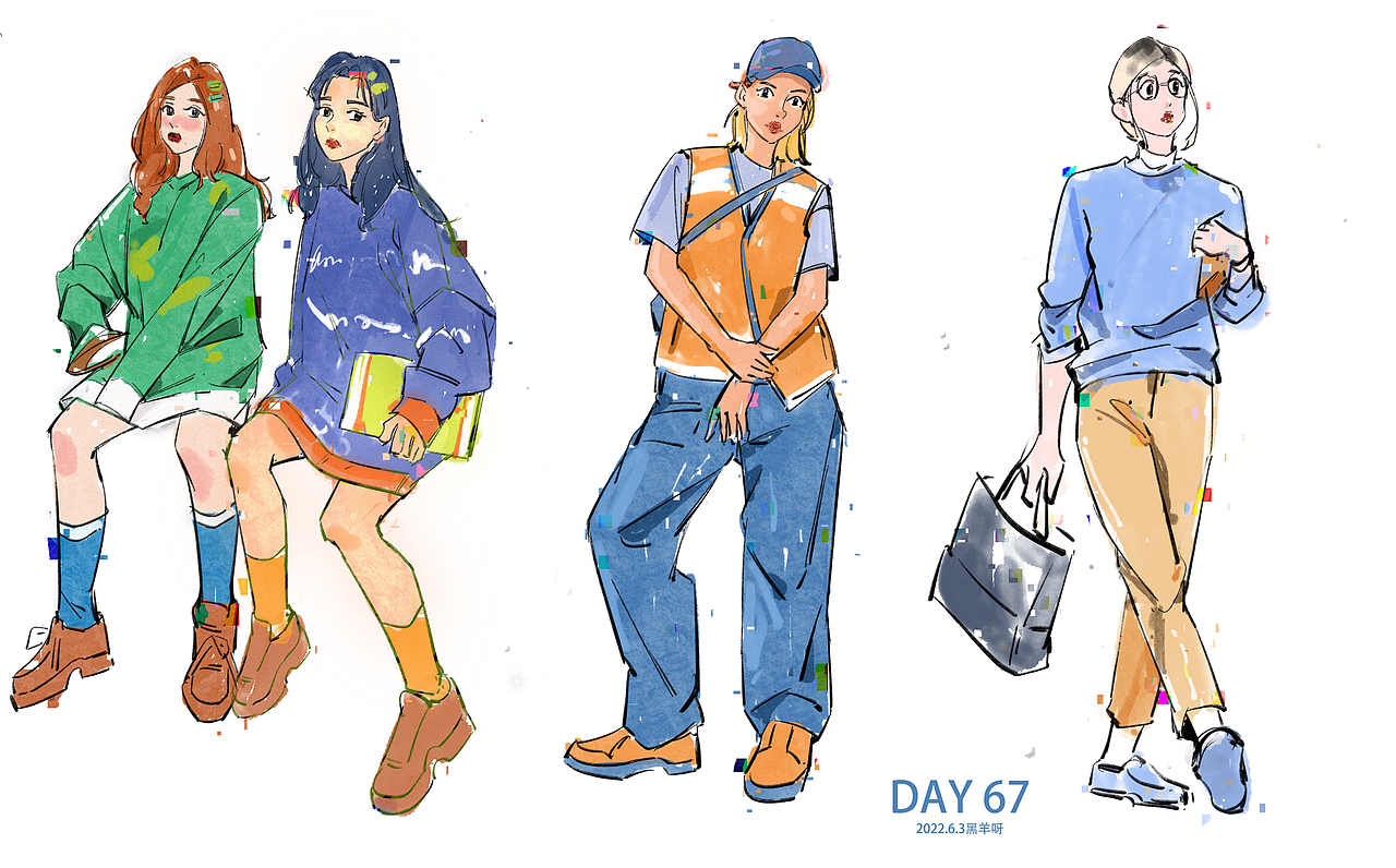【人物隔日涂】51-100（图ZMzE1NzQ4Njky） - 创作习作 - 站酷设计师黑羊呀原创素材 - 站酷ZCOOL