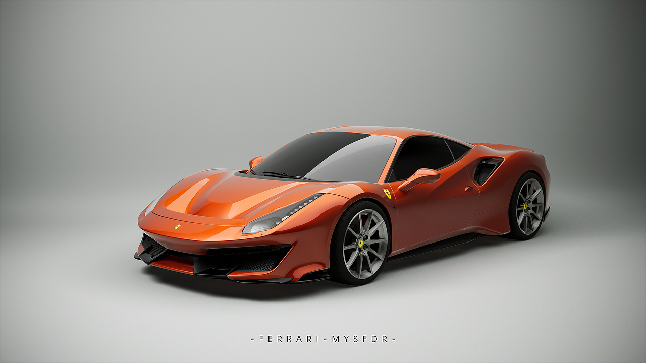 法拉利跑车渲染