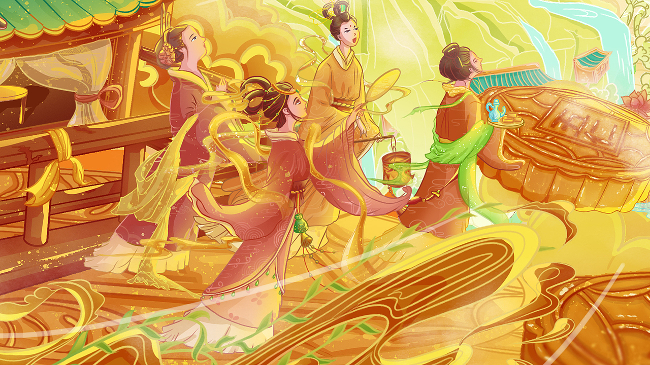 「福满中秋」-中秋节插画礼盒（图ZMzUwNzc3MDU2） - 商业插画 - 站酷设计师乐乐乐途呀原创素材 - 站酷ZCOOL