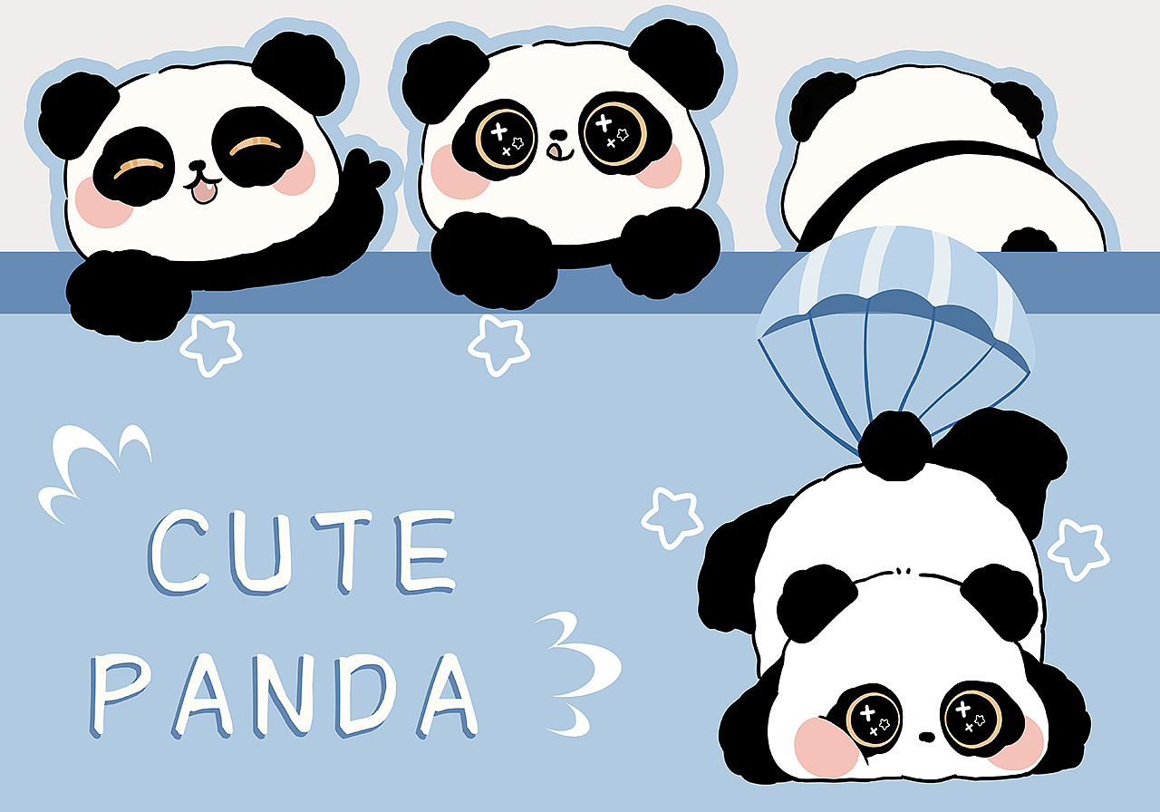 快乐小熊猫（图ZMzY2NzI0MzY4） - 商业插画 - 站酷设计师普兰7856原创素材 - 站酷ZCOOL