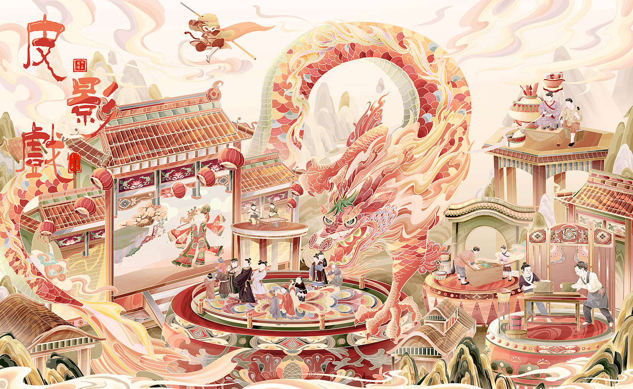 遇见非遗——中国非遗文化系列插画（图ZMzQ4OTcwODQ4） - 商业插画 - 站酷设计师阿越AYUE原创素材 - 站酷ZCOOL