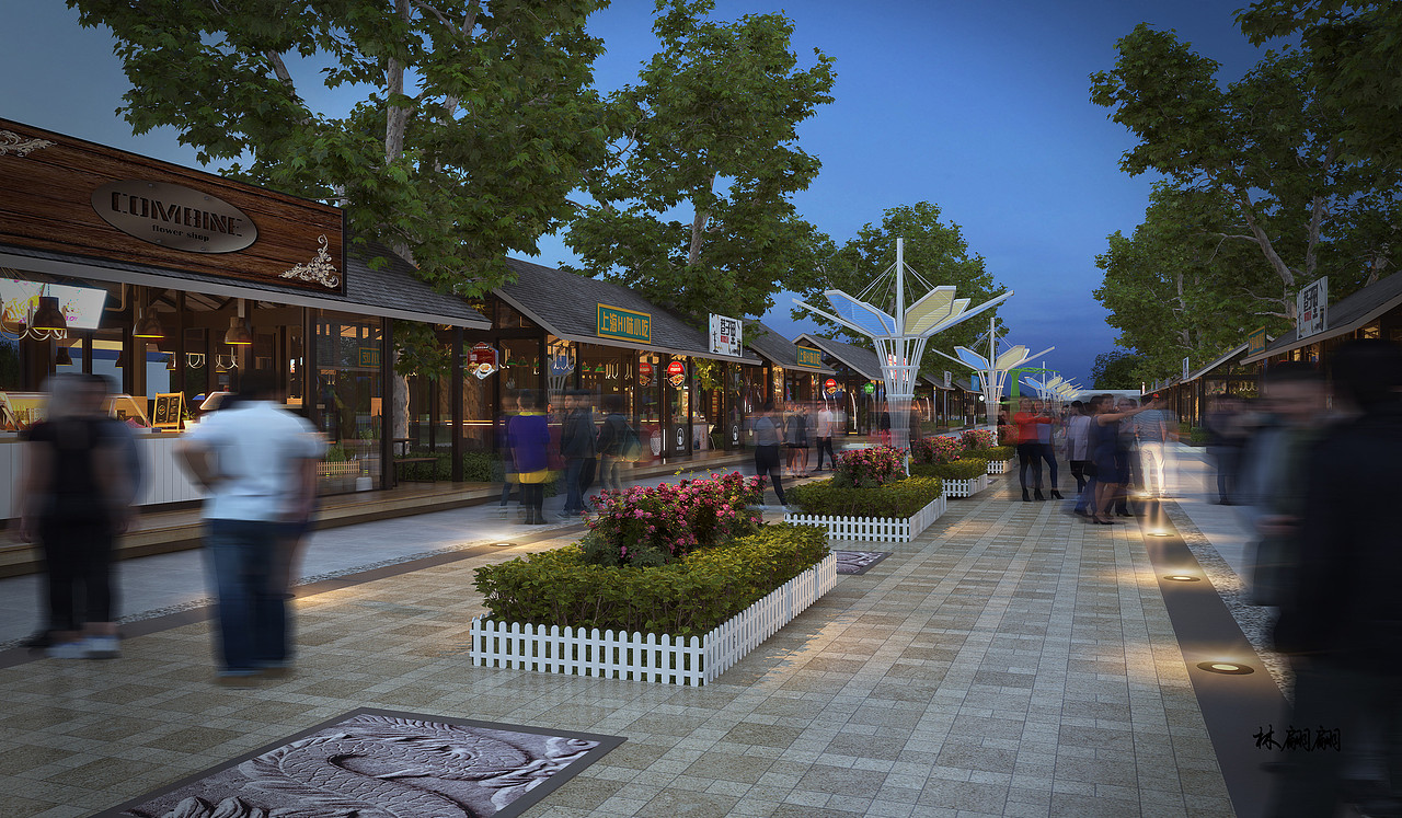 室外效果图|室外广场景观设计