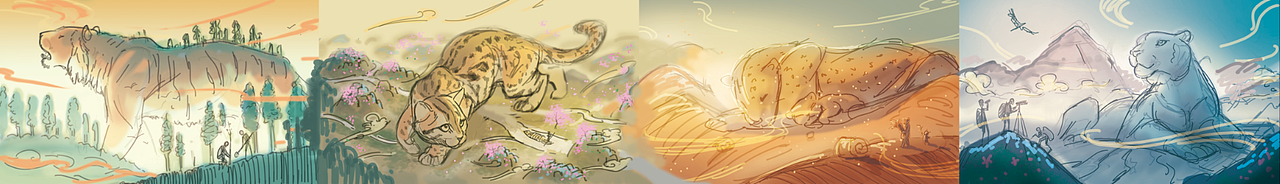 为动物保护组织绘制的“中国大猫”系列地铁海报（图ZMzIxMjQ3NDQw） - 海报 - 站酷设计师守林动画原创素材 - 站酷ZCOOL