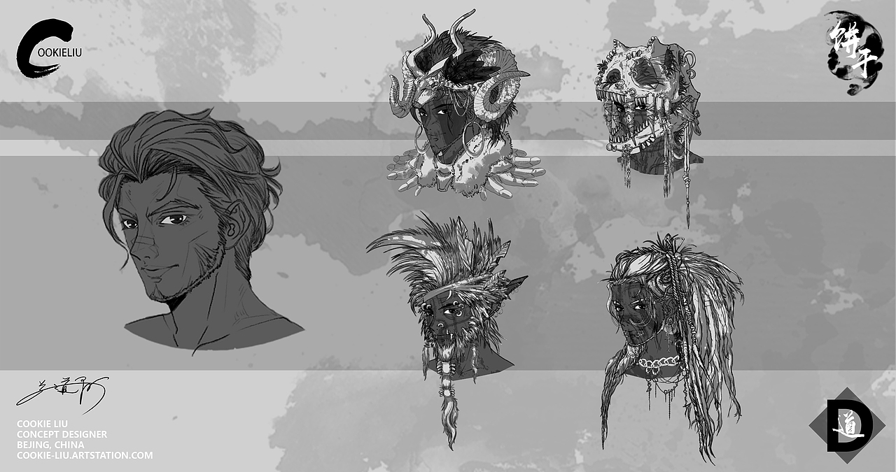 2022个人角色头部概念设计-阶段性作品（图ZMzI1MTY3ODU2） - 游戏原画 - 站酷设计师臭饼干原创素材 - 站酷ZCOOL