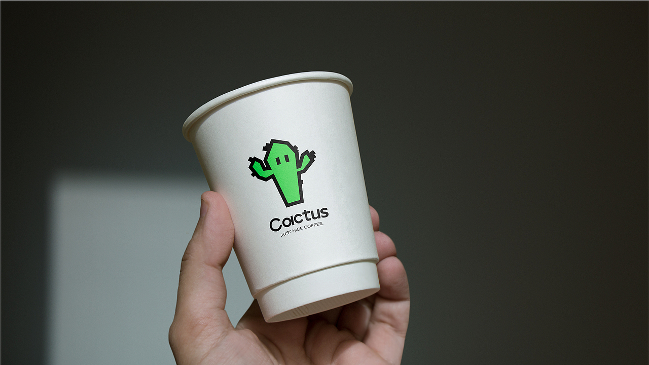形成简洁又富有玩味的cactus coffee品牌视觉.