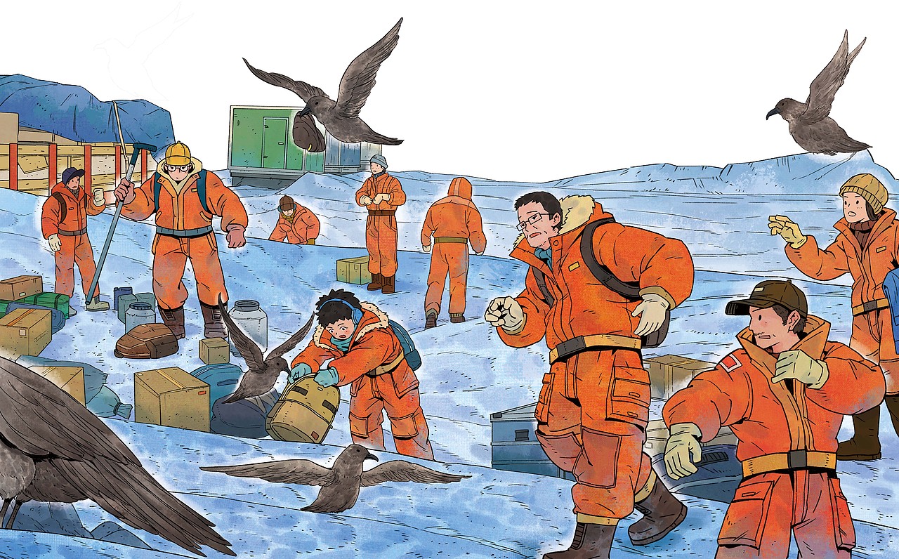 科普绘本《雪龙号，启航！》（图ZMzY3NjA5MzI0） - 绘本 - 站酷设计师BlueGray7原创素材 - 站酷ZCOOL