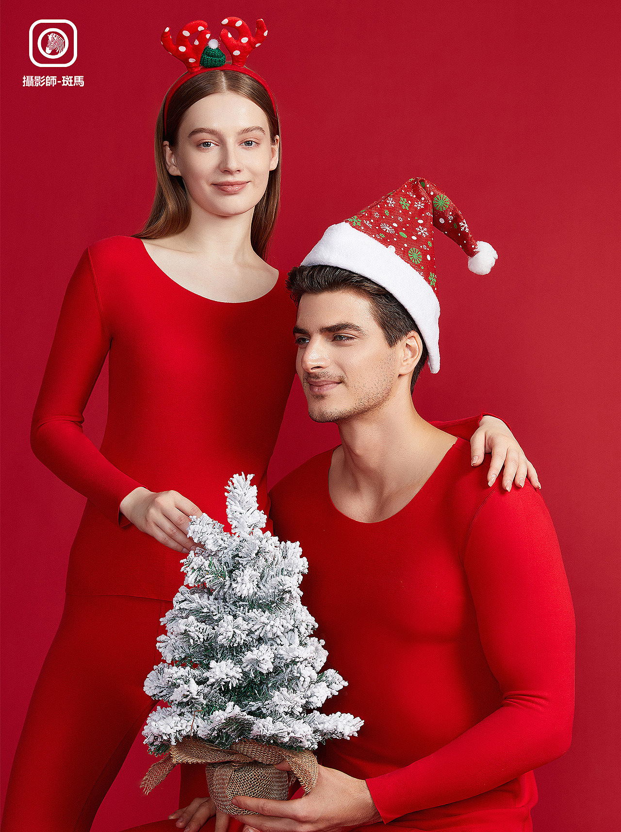 大红保暖内衣拍摄/保暖摄影/男女士内衣拍摄/保暖裤