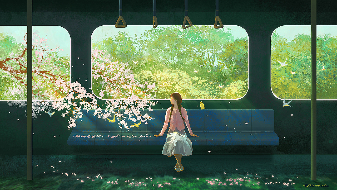 春日终曲（图ZMzQwMjMxODQw） - 艺术插画 - 站酷设计师RedMatcha_原创素材 - 站酷ZCOOL