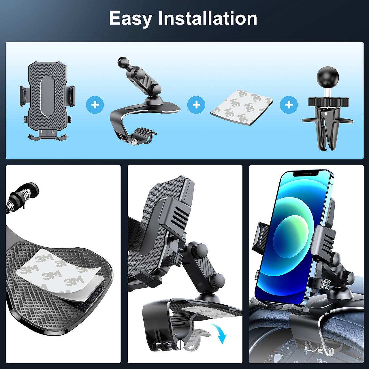 亚马逊汽车支架车载支架渲染设计排版
