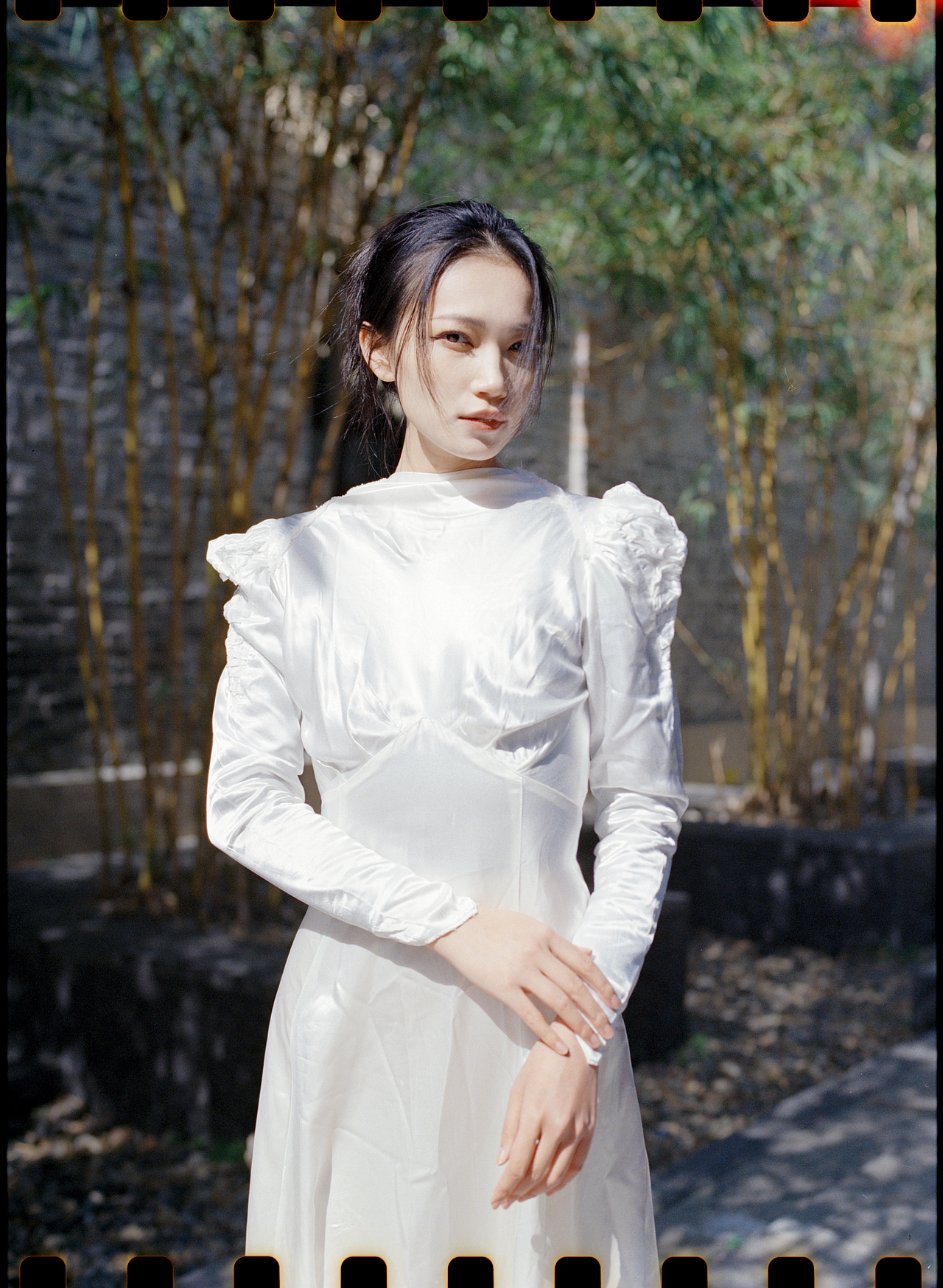 胶片白色礼服个人写真