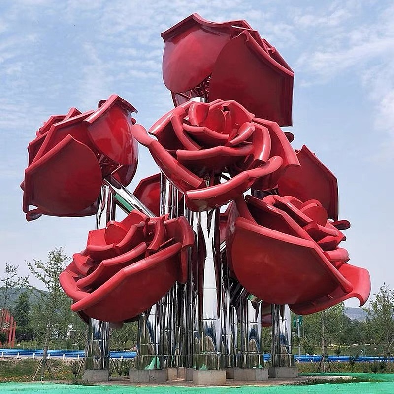 520仿真玫瑰花束装置园林美陈雕塑摆件