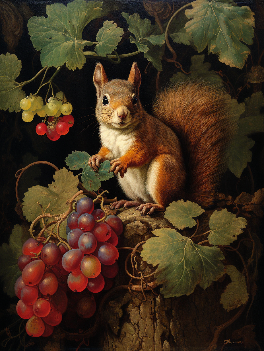 细致写实风格松鼠静物