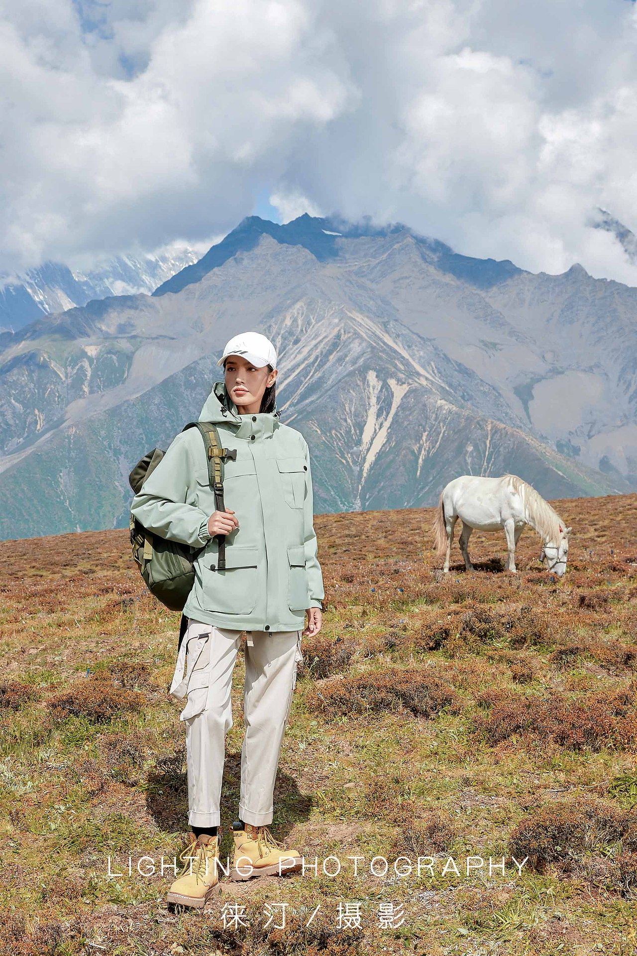 冲锋衣拍摄,户外服装摄影,川西拍摄,露营拍摄