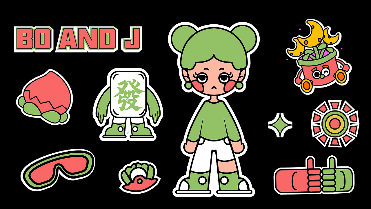 BO AND J | IP形象设计（图ZMzAxNjE1NTQ0） - IP形象 - 站酷设计师用回初稿原创素材 - 站酷ZCOOL