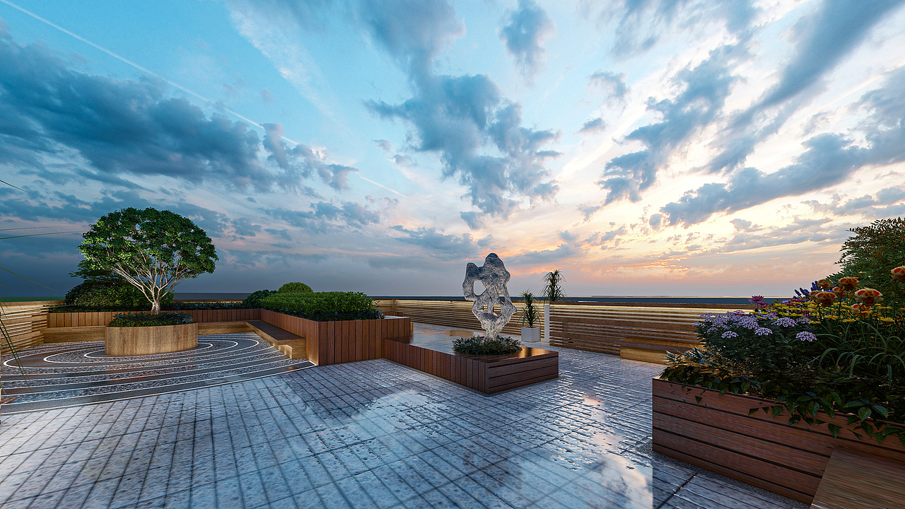 200㎡ 现代风格屋顶花园 多方案（图ZMzI0MTU1ODky） - 景观设计 - 站酷设计师梁西凹原创素材 - 站酷ZCOOL