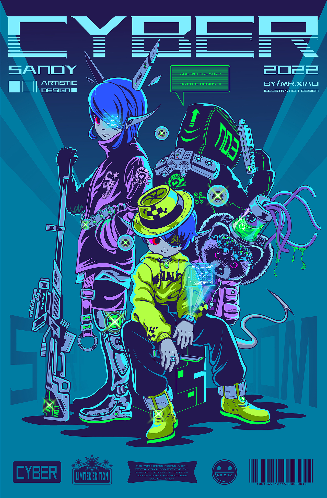 原创矢量插画/赛博朋克西游 #创作加油站#（图ZMzEyMDMzOTg0） - 商业插画 - 站酷设计师鸟哥插画原创素材 - 站酷ZCOOL