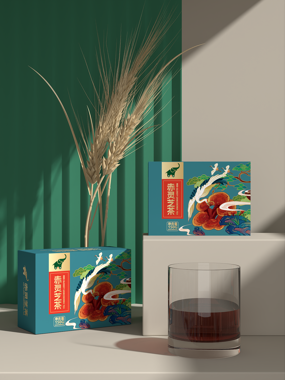 包装设计 国潮 茶叶包装 保健品包装 灵芝 赤灵芝茶