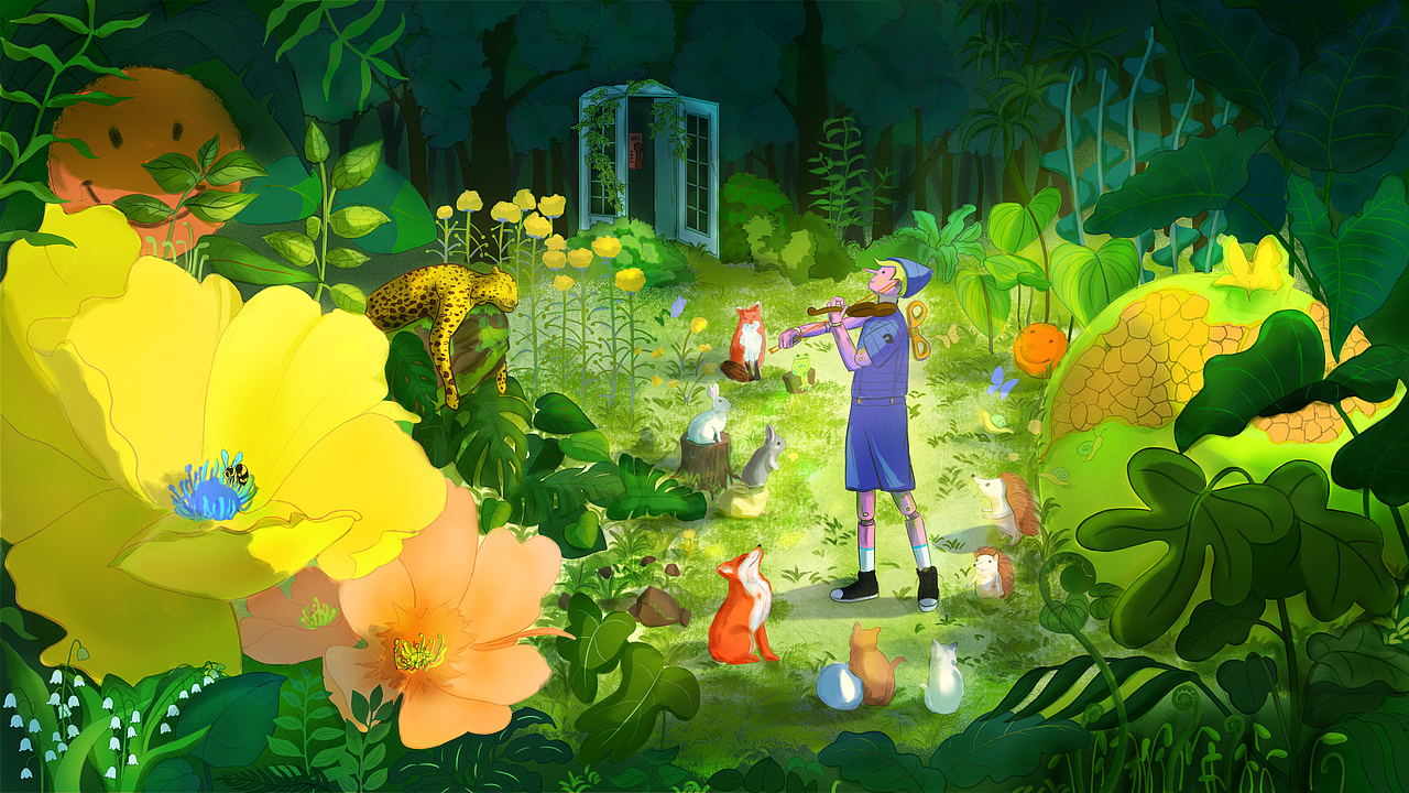 绿洲（图ZMzA1MTI0NDM2） - 商业插画 - 站酷设计师金柏兰BAILANJIN原创素材 - 站酷ZCOOL