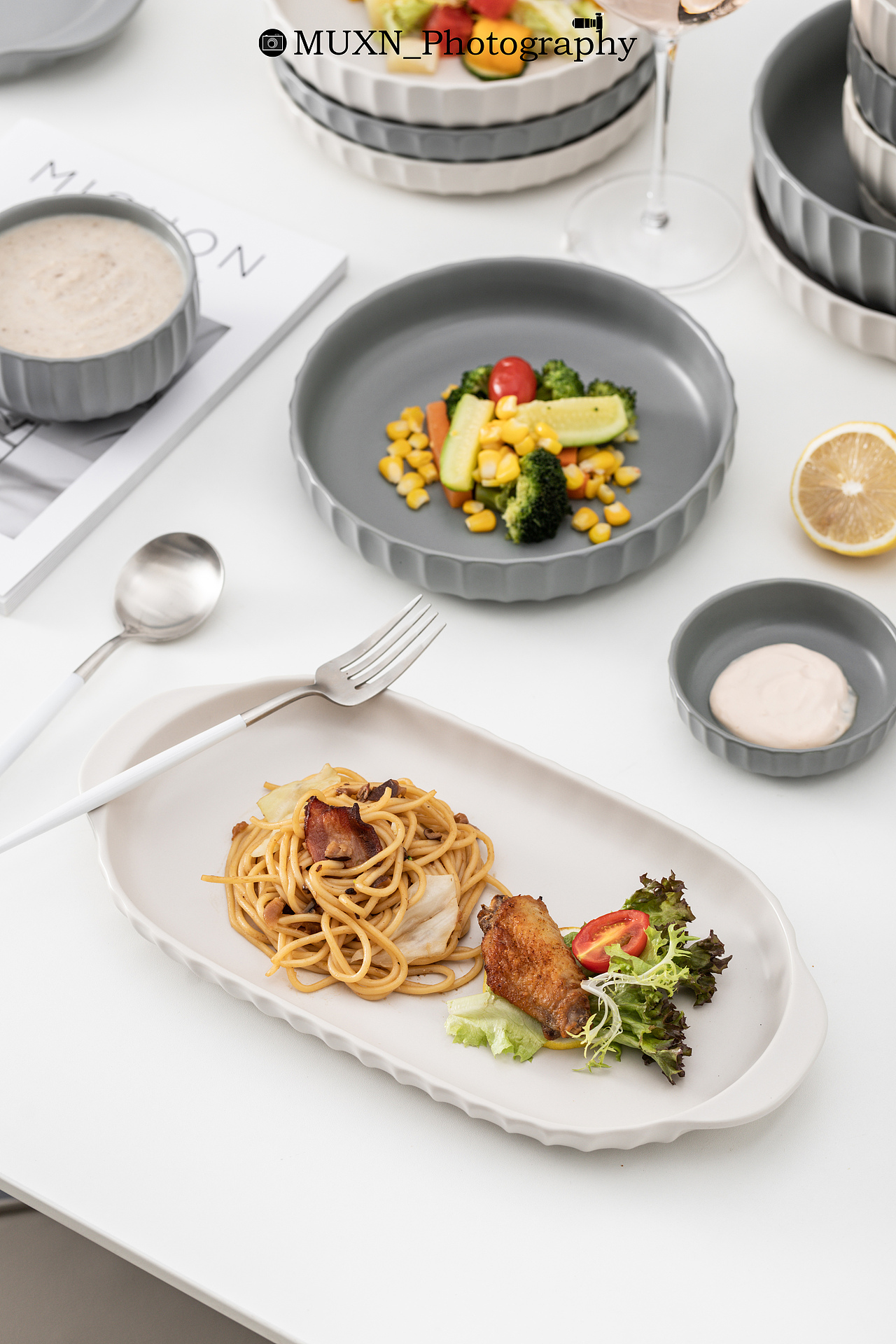 #北欧ins条纹双色混搭餐具