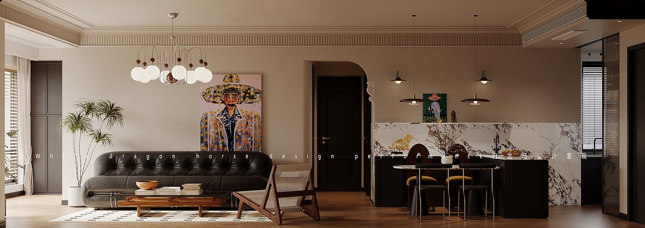 复古风——白龙马效果（图ZMzQ3NTkxODE2） - 家装设计 - 站酷设计师一只小娄娄原创素材 - 站酷ZCOOL