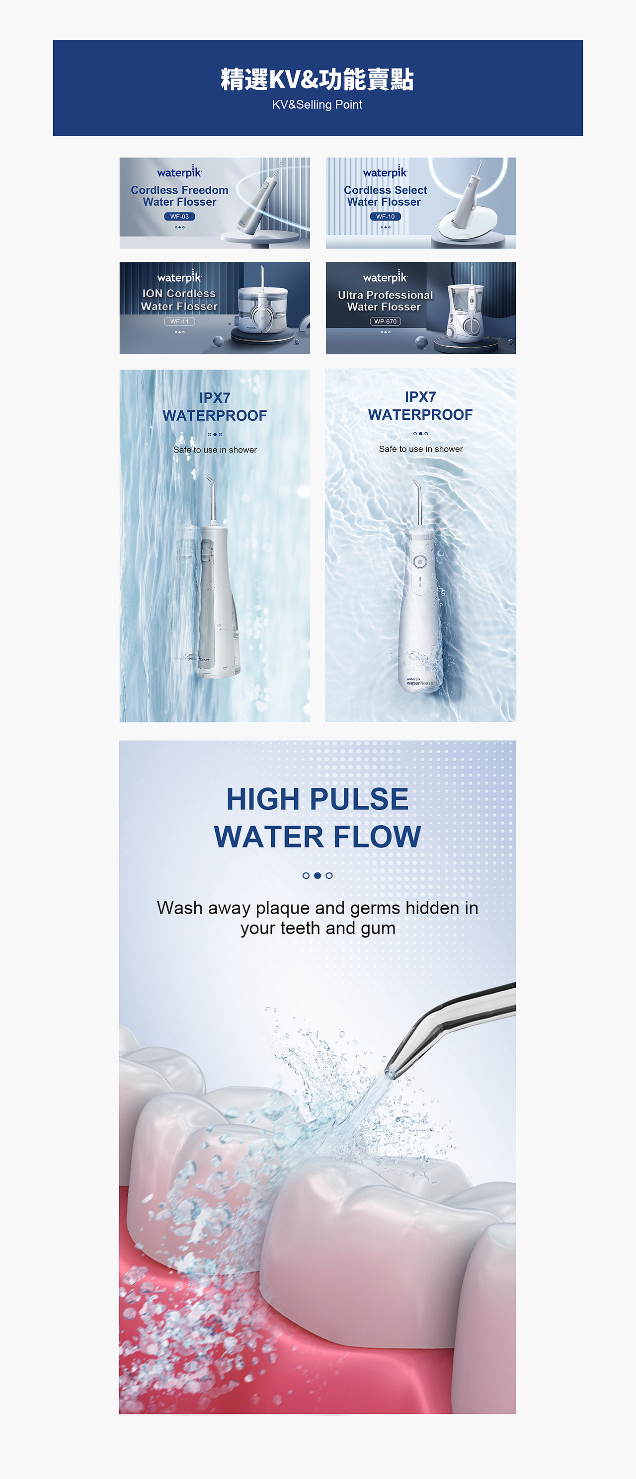 Waterpik冲牙器丨详情页X4