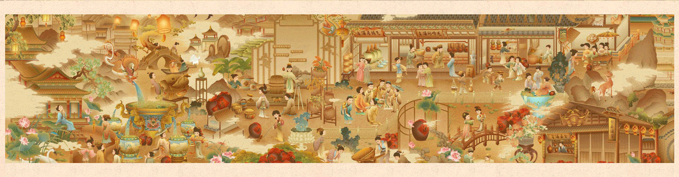 龙吟镇寻酒图｜白酒酿造工艺长卷（图ZMzQ0MDEwMjI4） - 商业插画 - 站酷设计师Yuxiny_原创素材 - 站酷ZCOOL