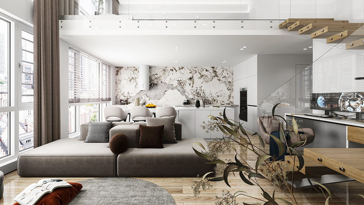 花30万装一个LOFT（图ZMzA2NDM4NjMy） - 家装设计 - 站酷设计师汪杰设计工作室原创素材 - 站酷ZCOOL