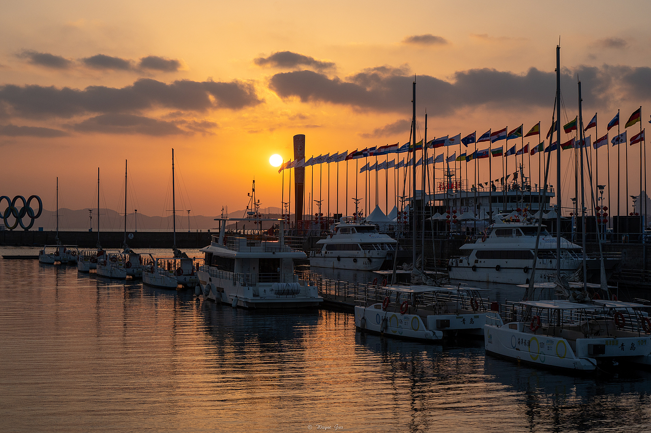 青岛-奥帆中心de海上日落