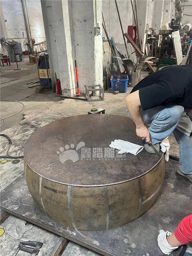 手工锤纹不锈钢茶几各种造型艺术设计师款桌子