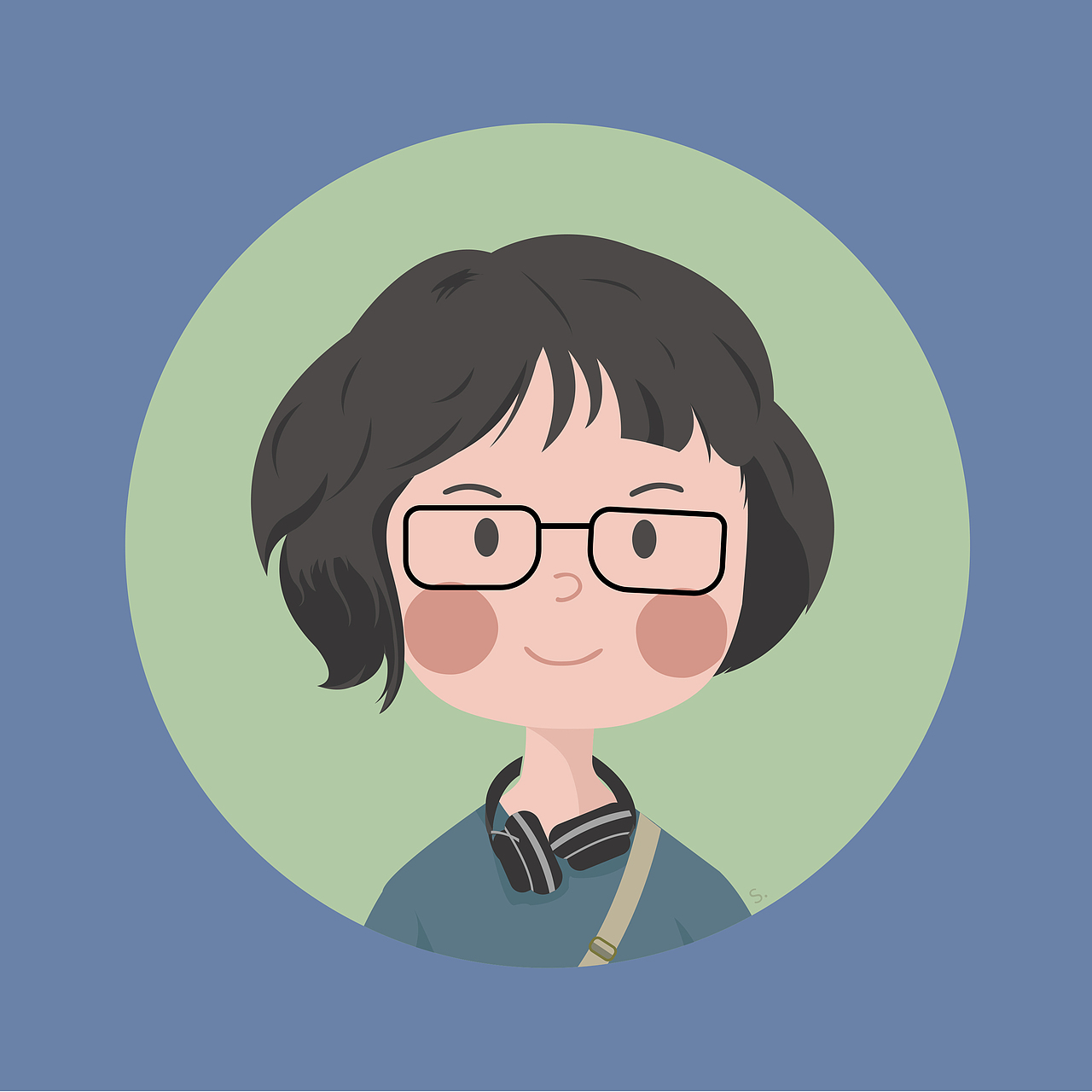 ai扁平风人像/头像绘制-风格1