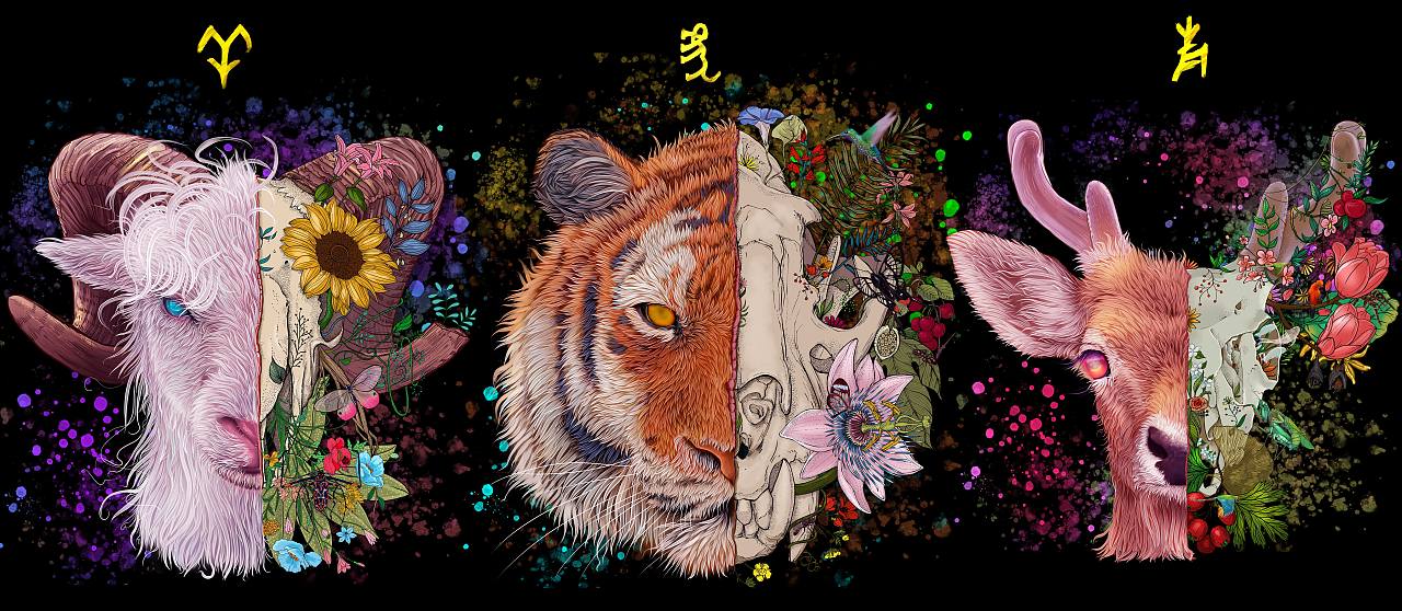 动物插画-骨训系列3（图ZMzQ3NzkwNDY0） - 商业插画 - 站酷设计师狮子大亨原创素材 - 站酷ZCOOL