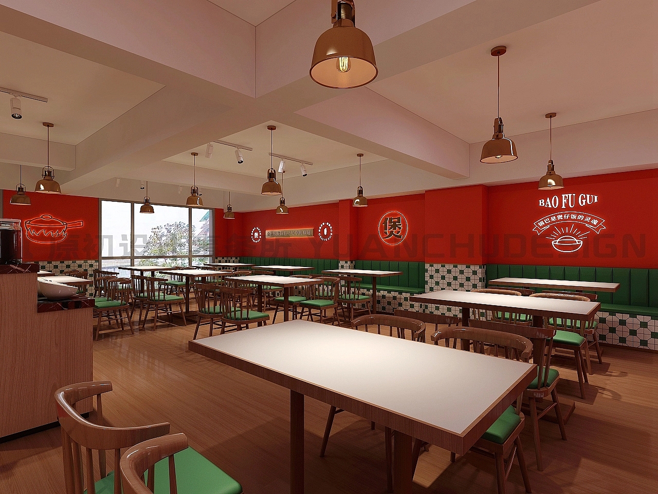 厦门 店面装修室内空间餐厅设计 闽南煲仔饭