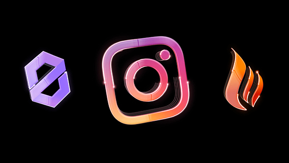 AE模板|简约深色背景动态黑暗企业标志LOGO演绎动画