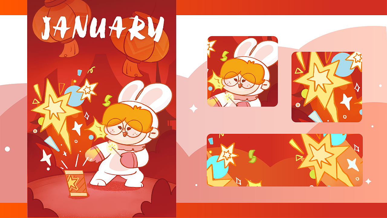 兔年日历（图ZMzMyMDI4MzY4） - 图案 - 站酷设计师CANOHH原创素材 - 站酷ZCOOL