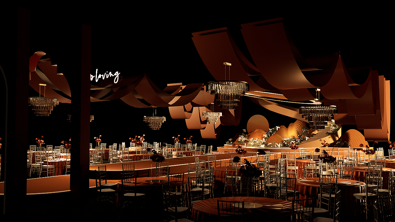 日落婚礼设计-中式设计感